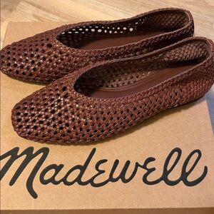 Madewell Mylie Ballet Flat in Handwoven Leather. New in Box